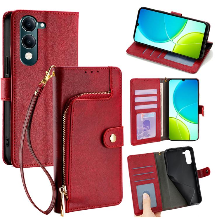 Zipper Bag Leather Phone Case, For vivo X200s 5G, For vivo Y39 5G Global, For vivo V50 Lite 5G, For vivo Y29s 5G / Y04 4G, For vivo Y29 4G Global, For vivo V50 5G