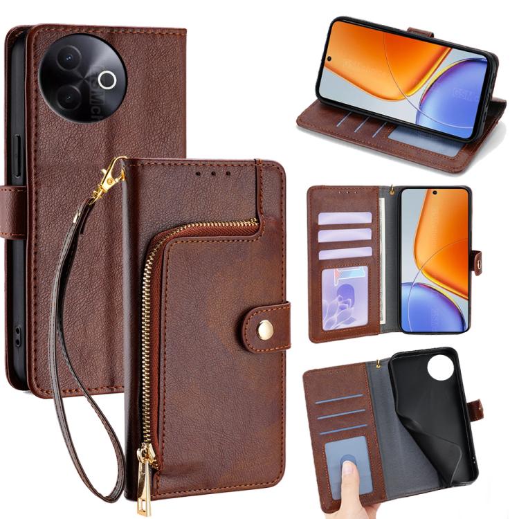 Zipper Bag Leather Phone Case, For vivo X200s 5G, For vivo Y39 5G Global, For vivo V50 Lite 5G, For vivo Y29s 5G / Y04 4G, For vivo Y29 4G Global, For vivo V50 5G