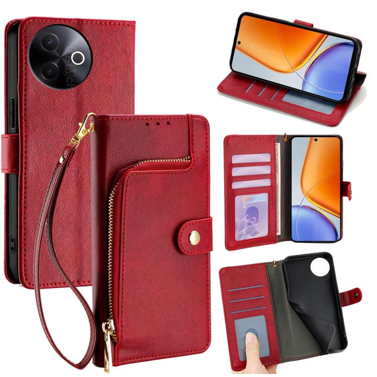Zipper Bag Leather Phone Case, For vivo X200s 5G, For vivo Y39 5G Global, For vivo V50 Lite 5G, For vivo Y29s 5G / Y04 4G, For vivo Y29 4G Global, For vivo V50 5G