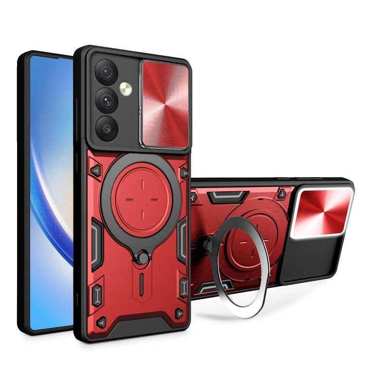 CD Texture Sliding Camshield Magnetic Holder Phone Case
