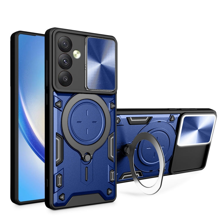 CD Texture Sliding Camshield Magnetic Holder Phone Case