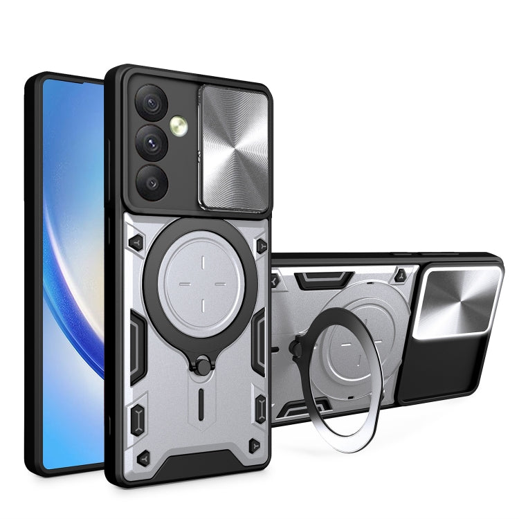 CD Texture Sliding Camshield Magnetic Holder Phone Case