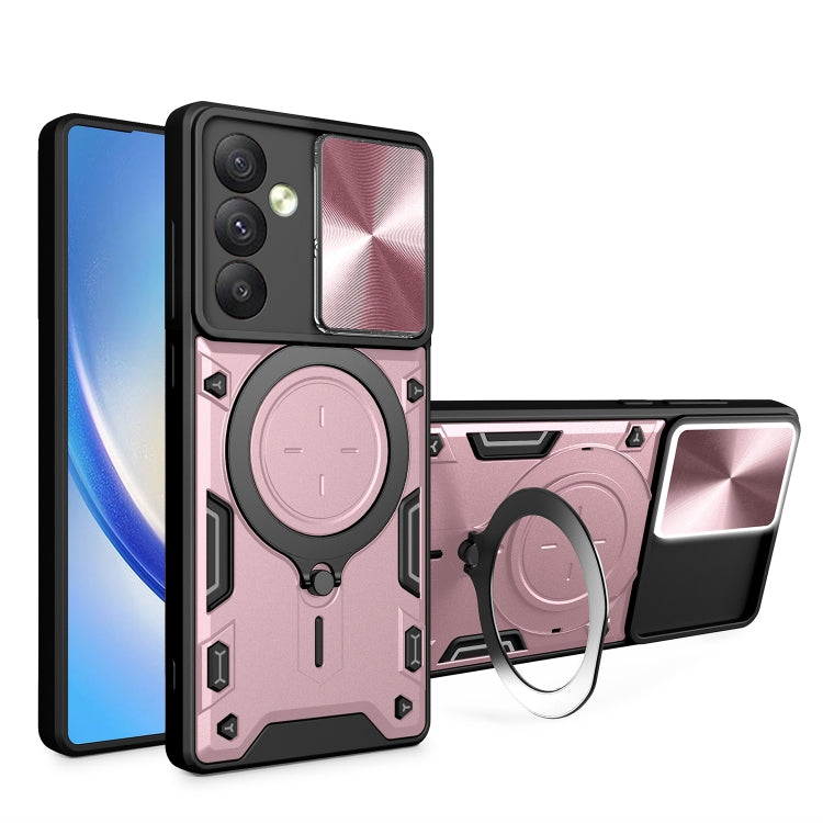 CD Texture Sliding Camshield Magnetic Holder Phone Case