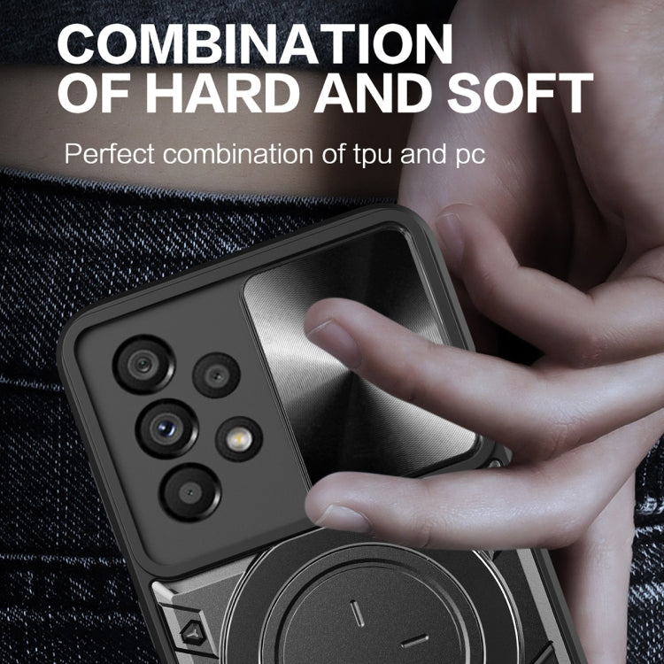 CD Texture Sliding Camshield Magnetic Holder Phone Case