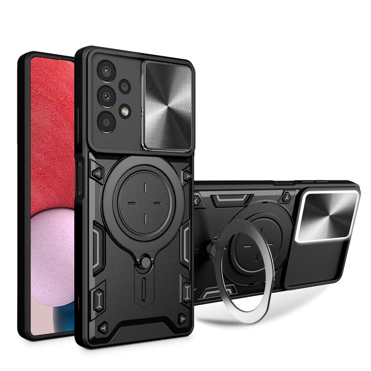 CD Texture Sliding Camshield Magnetic Holder Phone Case