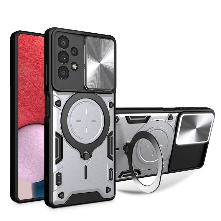 CD Texture Sliding Camshield Magnetic Holder Phone Case