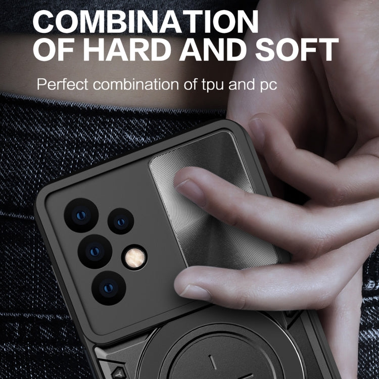CD Texture Sliding Camshield Magnetic Holder Phone Case