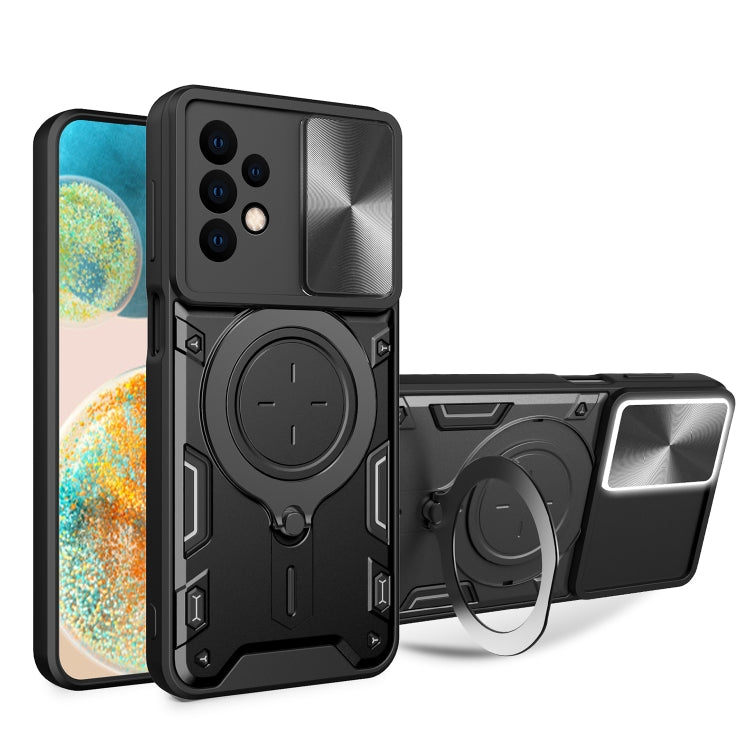 CD Texture Sliding Camshield Magnetic Holder Phone Case