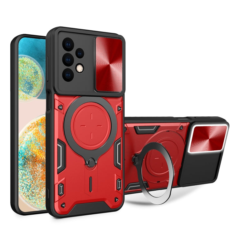 CD Texture Sliding Camshield Magnetic Holder Phone Case