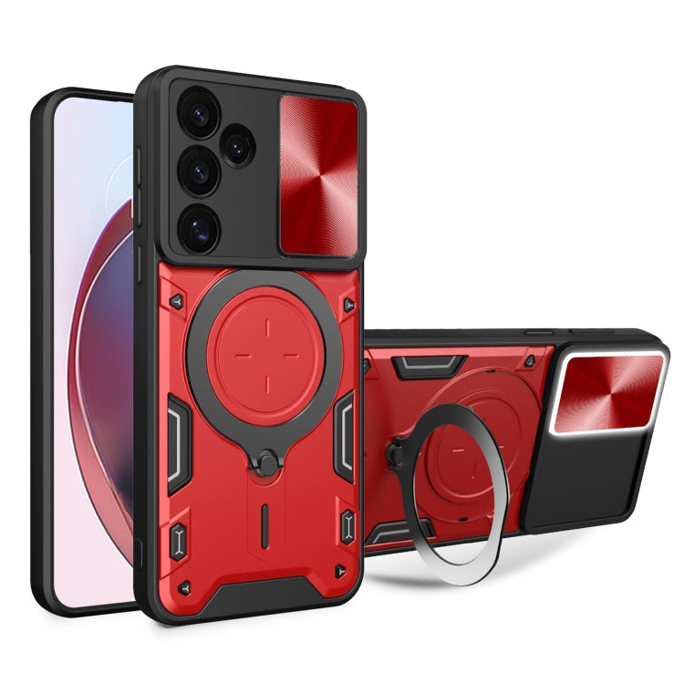CD Texture Sliding Camshield Magnetic Holder Phone Case