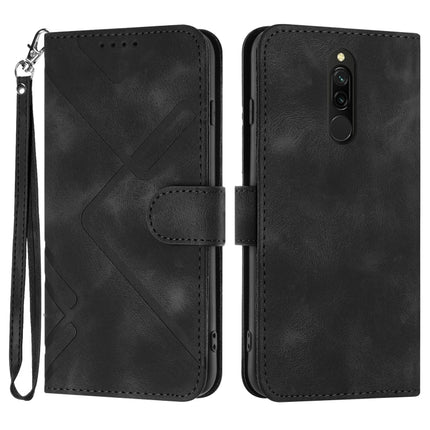 Line Pattern Skin Feel Leather Phone Case, For Xiaomi Redmi Note 9 Pro, For Xiaomi Redmi Note 8T, For Xiaomi Redmi 8, For Xiaomi Redmi Note 8