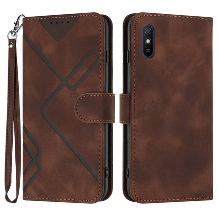 Line Pattern Skin Feel Leather Phone Case, For Xiaomi Redmi 9A/9AT/9i, For Xiaomi Redmi 9/9 Prime/Poco M2, For Xiaomi Mi 11 Lite 4G/5G, For Xiaomi Redmi Note 10 5G