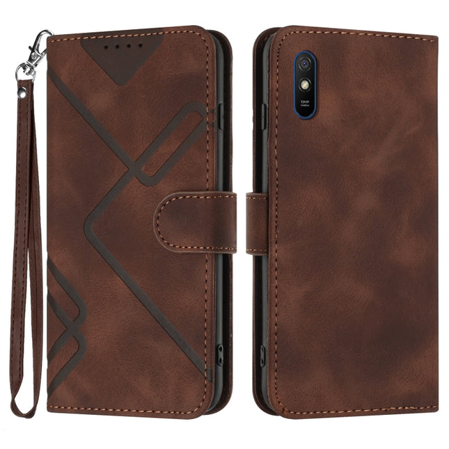 Line Pattern Skin Feel Leather Phone Case, For Xiaomi Redmi 9A/9AT/9i, For Xiaomi Redmi 9/9 Prime/Poco M2, For Xiaomi Mi 11 Lite 4G/5G, For Xiaomi Redmi Note 10 5G