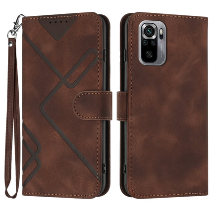 Line Pattern Skin Feel Leather Phone Case, For Xiaomi Redmi Note 10S 4G Global, For Xiaomi Redmi Note 10 Pro Max, For Xiaomi Redmi Note 10 Pro 4G Global, For Xiaomi Redmi Note 10 4G Global