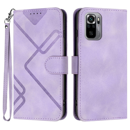 Line Pattern Skin Feel Leather Phone Case, For Xiaomi Redmi Note 10S 4G Global, For Xiaomi Redmi Note 10 Pro Max, For Xiaomi Redmi Note 10 Pro 4G Global, For Xiaomi Redmi Note 10 4G Global