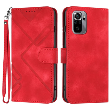 Line Pattern Skin Feel Leather Phone Case, For Xiaomi Redmi Note 10S 4G Global, For Xiaomi Redmi Note 10 Pro Max, For Xiaomi Redmi Note 10 Pro 4G Global, For Xiaomi Redmi Note 10 4G Global