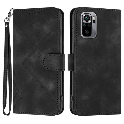 Line Pattern Skin Feel Leather Phone Case, For Xiaomi Redmi Note 10S 4G Global, For Xiaomi Redmi Note 10 Pro Max, For Xiaomi Redmi Note 10 Pro 4G Global, For Xiaomi Redmi Note 10 4G Global