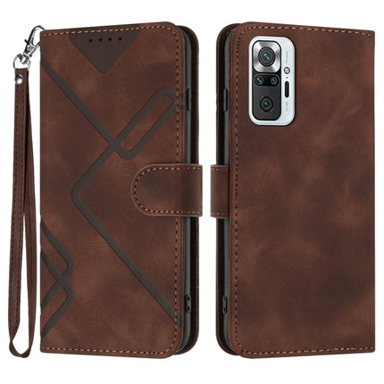 Line Pattern Skin Feel Leather Phone Case, For Xiaomi Redmi Note 10S 4G Global, For Xiaomi Redmi Note 10 Pro Max, For Xiaomi Redmi Note 10 Pro 4G Global, For Xiaomi Redmi Note 10 4G Global