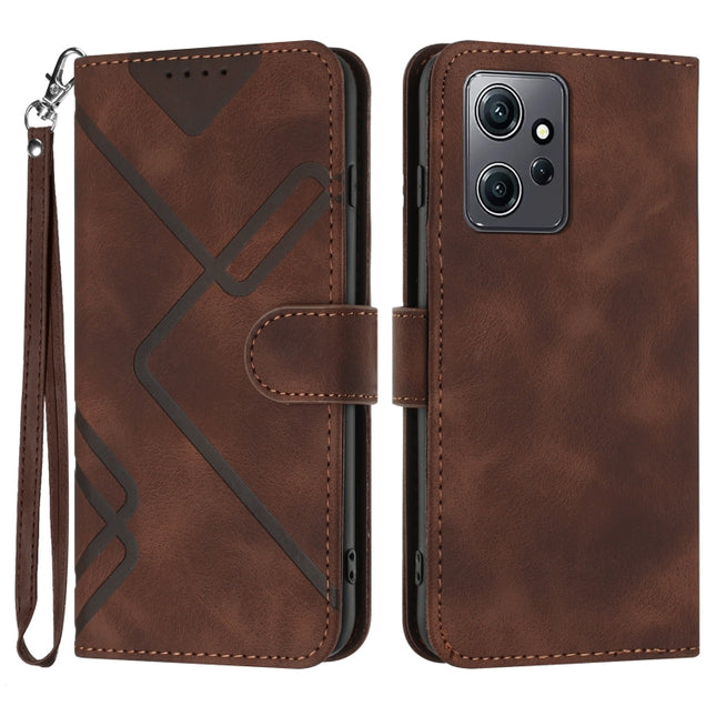 Line Pattern Skin Feel Leather Phone Case, For Xiaomi Redmi Note 12 4G Global, For Xiaomi Redmi Note 12 Pro+ 4G/5G Global, For Xiaomi Redmi Note 12 5G Global, For Xiaomi 13 Pro