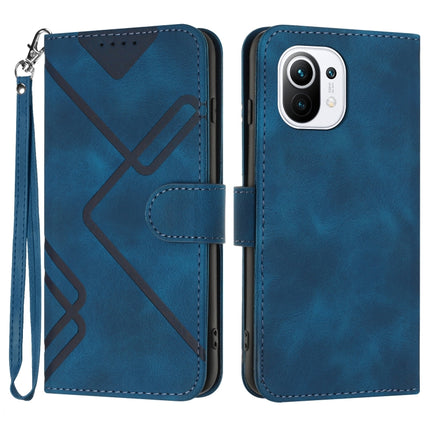 Line Pattern Skin Feel Leather Phone Case, For Xiaomi Poco M3/Redmi 9T, For Xiaomi Mi 11, For Xiaomi Redmi 9C/9C NFC/Poco C3, For Xiaomi Mi 10T Lite 5G