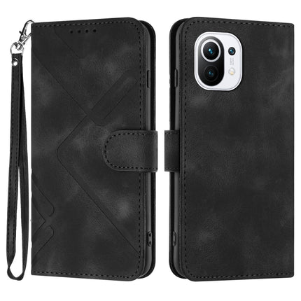 Line Pattern Skin Feel Leather Phone Case, For Xiaomi Poco M3/Redmi 9T, For Xiaomi Mi 11, For Xiaomi Redmi 9C/9C NFC/Poco C3, For Xiaomi Mi 10T Lite 5G