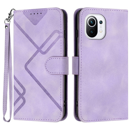 Line Pattern Skin Feel Leather Phone Case, For Xiaomi Poco M3/Redmi 9T, For Xiaomi Mi 11, For Xiaomi Redmi 9C/9C NFC/Poco C3, For Xiaomi Mi 10T Lite 5G