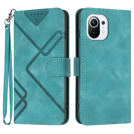 Line Pattern Skin Feel Leather Phone Case, For Xiaomi Poco M3/Redmi 9T, For Xiaomi Mi 11, For Xiaomi Redmi 9C/9C NFC/Poco C3, For Xiaomi Mi 10T Lite 5G