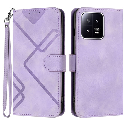 Line Pattern Skin Feel Leather Phone Case, For Xiaomi Redmi Note 12 4G Global, For Xiaomi Redmi Note 12 Pro+ 4G/5G Global, For Xiaomi Redmi Note 12 5G Global, For Xiaomi 13 Pro