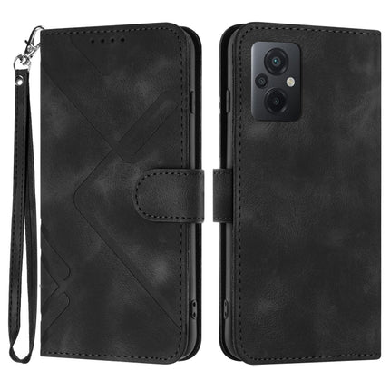 Line Pattern Skin Feel Leather Phone Case, For Xiaomi Poco M5, For Xiaomi Poco M5s 4G Global, For Xiaomi Redmi Note 11 Pro 4G/5G Global, For Xiaomi Redmi Note 11SE 4G India