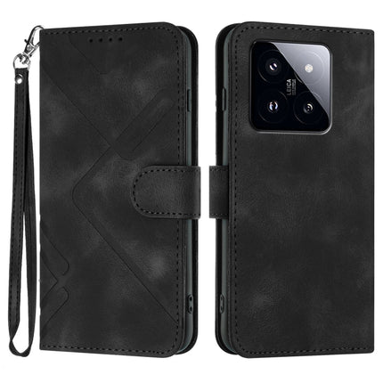 Line Pattern Skin Feel Leather Phone Case, For Xiaomi 14 Pro, For Xiaomi 14, For Xiaomi Redmi K70, For Xiaomi Redmi Note 12 Pro 4G/5G Global