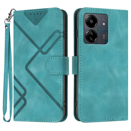 Line Pattern Skin Feel Leather Phone Case, For Xiaomi Redmi Note 13 Pro 4G, For Xiaomi Redmi Note 13 4G, For Xiaomi Redmi 13C, For Xiaomi Redmi K70E