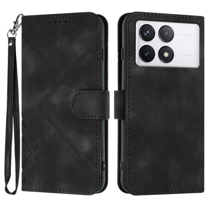 Line Pattern Skin Feel Leather Phone Case, For Xiaomi Redmi Note 13 Pro 4G, For Xiaomi Redmi Note 13 4G, For Xiaomi Redmi 13C, For Xiaomi Redmi K70E
