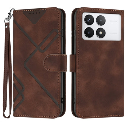 Line Pattern Skin Feel Leather Phone Case, For Xiaomi Redmi Note 13 Pro 4G, For Xiaomi Redmi Note 13 4G, For Xiaomi Redmi 13C, For Xiaomi Redmi K70E