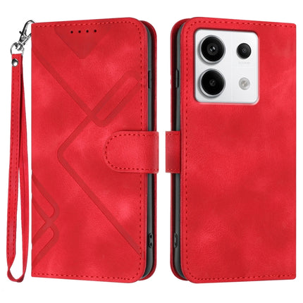 Line Pattern Skin Feel Leather Phone Case, For Xiaomi Redmi Note 13 Pro 4G, For Xiaomi Redmi Note 13 4G, For Xiaomi Redmi 13C, For Xiaomi Redmi K70E