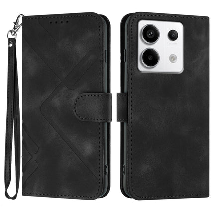Line Pattern Skin Feel Leather Phone Case, For Xiaomi Redmi Note 13 Pro 4G, For Xiaomi Redmi Note 13 4G, For Xiaomi Redmi 13C, For Xiaomi Redmi K70E