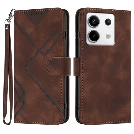 Line Pattern Skin Feel Leather Phone Case, For Xiaomi Redmi Note 13 Pro 4G, For Xiaomi Redmi Note 13 4G, For Xiaomi Redmi 13C, For Xiaomi Redmi K70E