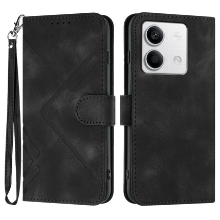 Line Pattern Skin Feel Leather Phone Case, For Xiaomi Redmi Note 13 Pro 4G, For Xiaomi Redmi Note 13 4G, For Xiaomi Redmi 13C, For Xiaomi Redmi K70E