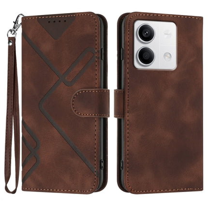 Line Pattern Skin Feel Leather Phone Case, For Xiaomi Redmi Note 13 Pro 4G, For Xiaomi Redmi Note 13 4G, For Xiaomi Redmi 13C, For Xiaomi Redmi K70E