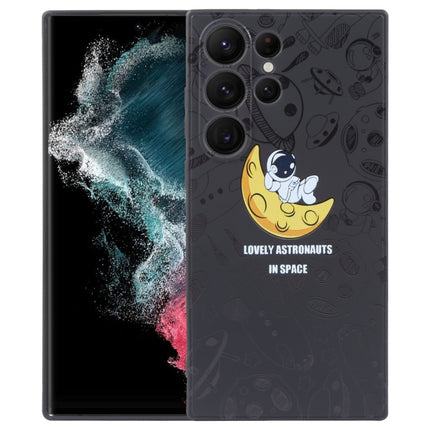 Astronaut Pattern Silicone Straight Edge Phone Case, For Samsung Galaxy S22 5G, For Samsung Galaxy S22+ 5G, For Samsung Galaxy S22 Ultra 5G