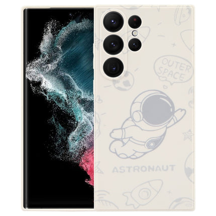 Astronaut Pattern Silicone Straight Edge Phone Case, For Samsung Galaxy S22 5G, For Samsung Galaxy S22+ 5G, For Samsung Galaxy S22 Ultra 5G