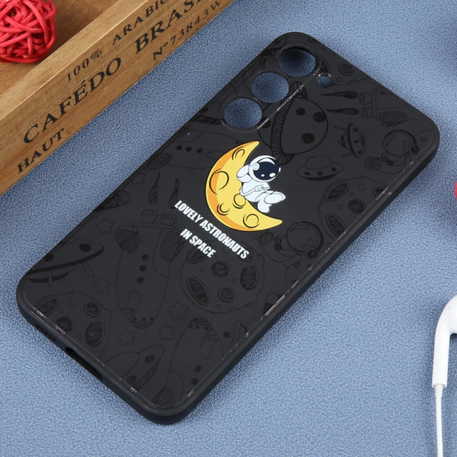 Astronaut Pattern Silicone Straight Edge Phone Case, For Samsung Galaxy S10, For Samsung Galaxy S10+, For Samsung Galaxy A91