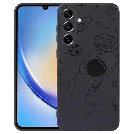 Astronaut Pattern Silicone Straight Edge Phone Case, For Samsung Galaxy A14, For Samsung Galaxy S20+, For Samsung Galaxy A34 5G