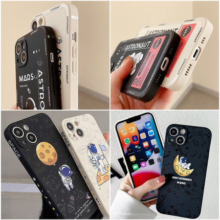 Astronaut Pattern Silicone Straight Edge Phone Case, For Samsung Galaxy A22 4G, For Samsung Galaxy A20 / A30, For Samsung Galaxy A13 5G / 4G