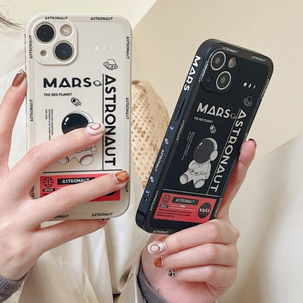 Astronaut Pattern Silicone Straight Edge Phone Case, For Samsung Galaxy S21 Ultra 5G, For Samsung Galaxy A24, For Samsung Galaxy S20