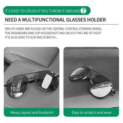 Car Sun Visor Glasses Holder Multifunctional Card Clip Storage Rack