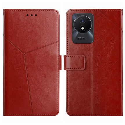 HT01 Y-shaped Pattern Flip Leather Phone Case, For vivo V27E 4G Global, For vivo Y02A 4G / Y02 4G / Y11 2023, For vivo Y55S 5G 2023 / Y55 5G / T1 5G, For vivo Y75 5G Global