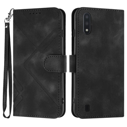 Line Pattern Skin Feel Leather Phone Case, For Samsung Galaxy A12, For Samsung Galaxy Note20 Ultra, For Samsung Galaxy Note20, For Samsung Galaxy A01 / M01