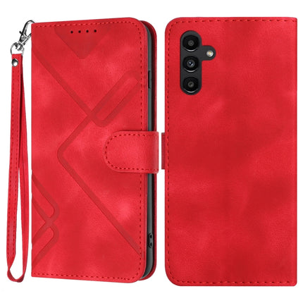 Line Pattern Skin Feel Leather Phone Case, For Samsung Galaxy S22 5G, For Samsung Galaxy A13 5G, For Samsung Galaxy Xcover 5, For Samsung Galaxy A03s 166mm