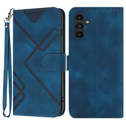 Line Pattern Skin Feel Leather Phone Case, For Samsung Galaxy S22 5G, For Samsung Galaxy A13 5G, For Samsung Galaxy Xcover 5, For Samsung Galaxy A03s 166mm