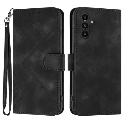 Line Pattern Skin Feel Leather Phone Case, For Samsung Galaxy S23+ 5G, For Samsung Galaxy S23 5G, For Samsung Galaxy A14 5G, For Samsung Galaxy M13 India / F13